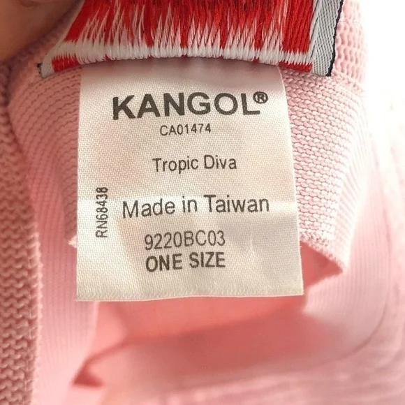 Kangol Tropic Diva Hat Pink Floppy Knit Logo Sun Hat Beach Packable One Size - Picture 5 of 7